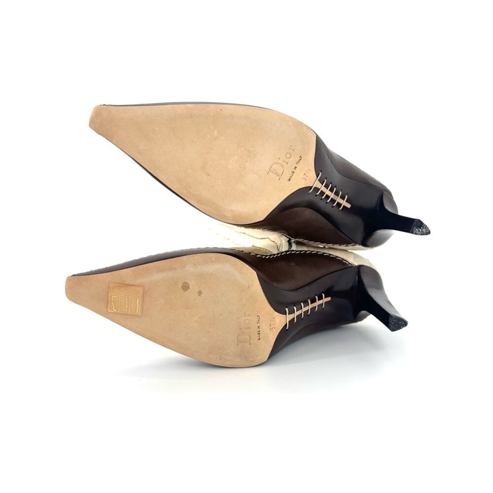 NIB Dior John Galliano F/W 2001 Lace Up Knee High Pointed Toe Cowboy Boots 37.5 - Picture 8 of 11